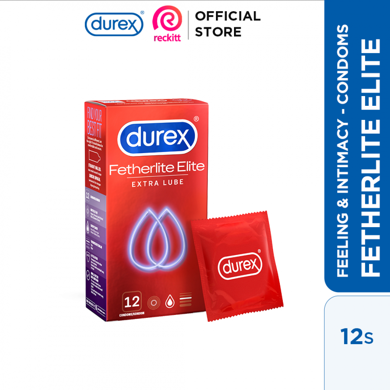 Durex Fetherlite Elite Extra Lube Condoms For Men | 12's - Buy Online in Bangladesh | ePharma