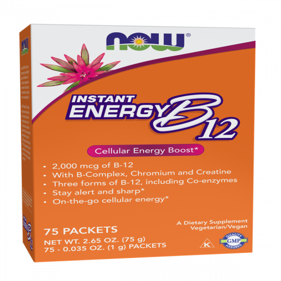 NOW Instant Cellular Energy Boost (2,000 mcg of B-12) 75 Packets