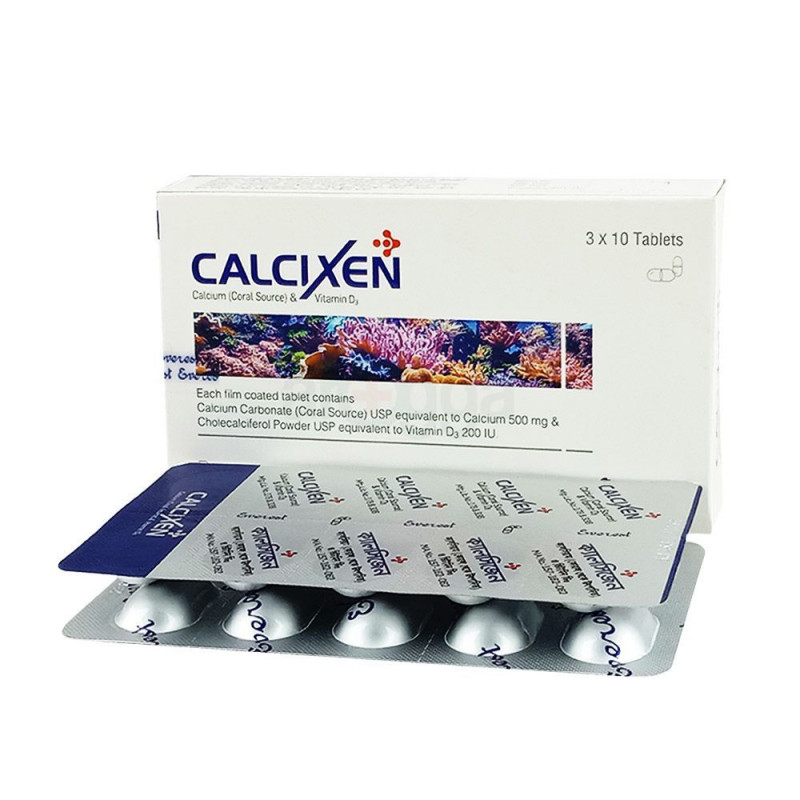 Calcixen 500mg+200IU10pcs - Buy Online in Bangladesh | ePharma