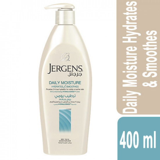 Jergens Daily Moisture Lotion For Dry Skin, Smooths+ Hydrates, 400ml