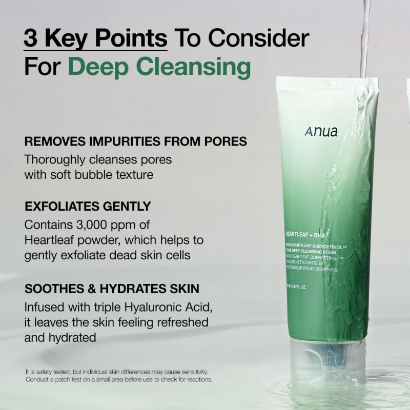 Anua Heartleaf Quercetinol Pore Deep Cleansing Foam 150ml - Buy Online in Bangladesh | ePharma