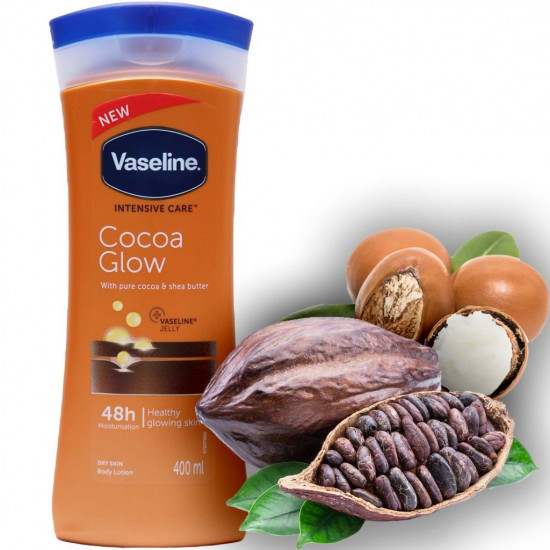 Vaseline Intensive Care Cocoa Glow Moisturizing Body Lotion with Pure Cocoa & Shea Butter 400ml