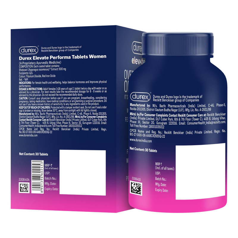 Durex Elevate Performa Tablets For Women 30 Tablet - Buy Online in Bangladesh | ePharma