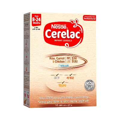 Nestle Cerelac Rice,Carrot & Chicken Stage-2 (8-24 Months) 350g Box - Buy Online in Bangladesh | ePharma