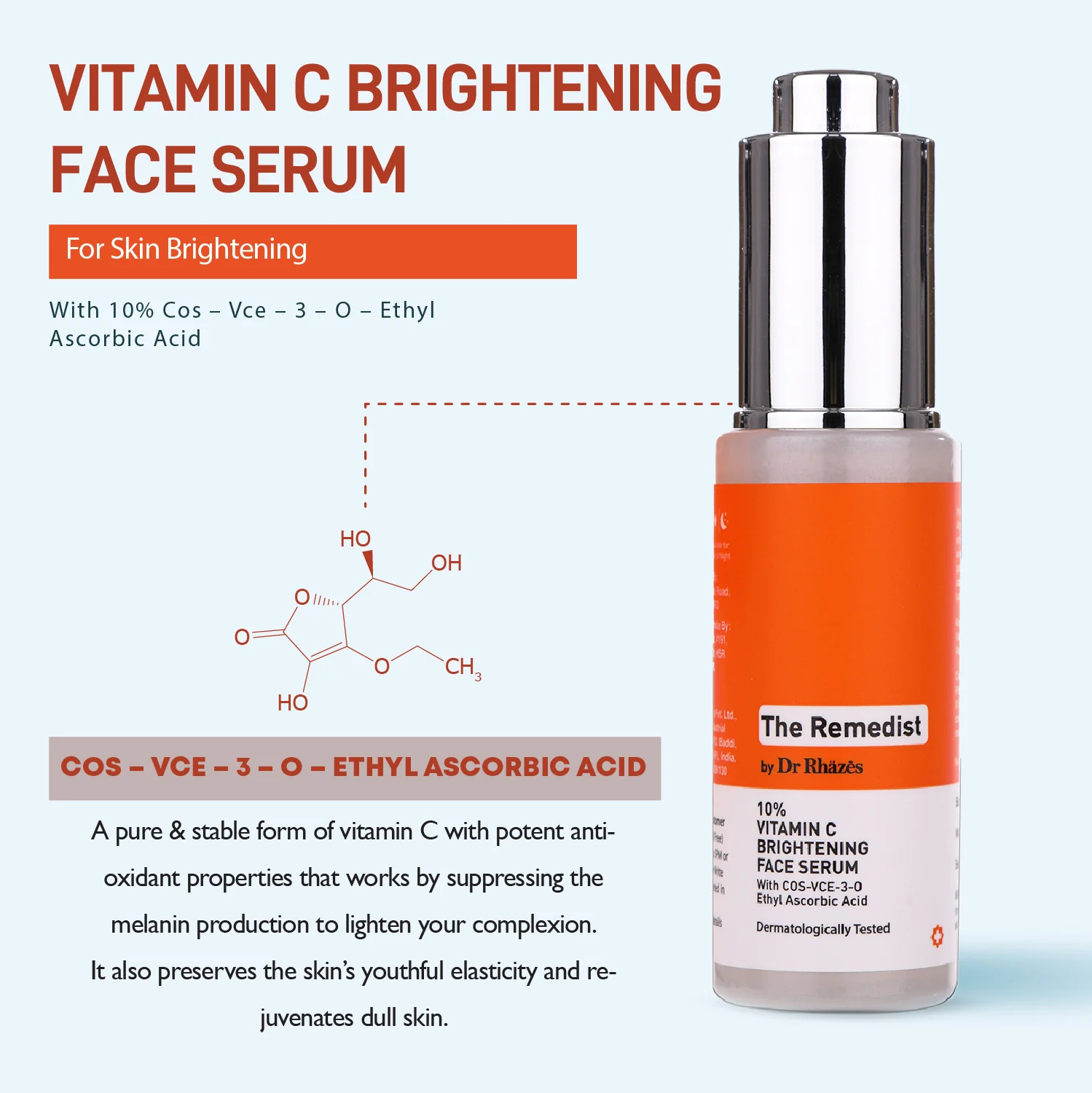 The Remedist by Dr Rhazes Vitamin C Brightening Face Serum 30ml - Buy Online in Bangladesh | ePharma
