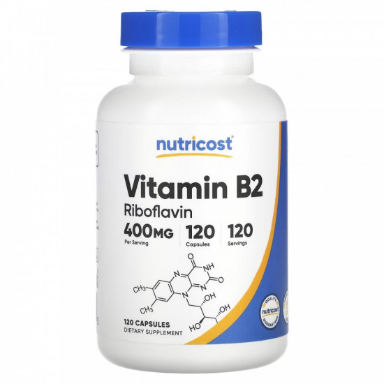 Nutricost Vitamin B2 Riboflavin 400, 120 Capsules