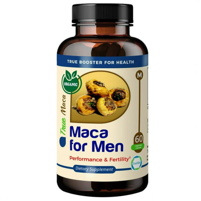 TrueMed Maca for Men, 60 Capsules (Maca powder 500mg + Horny Goat weed extract 100mg) | USA Made