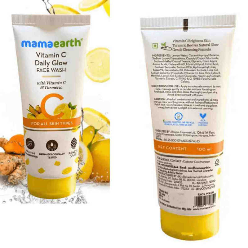 Mamaearth Vitamin C & Turmeric Facewash For Skin Illumination, 100ml - Buy Online in Bangladesh | ePharma