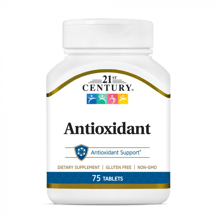 21st Century Antioxidant Tablets, Reduce the Risk of Many Diseases, Antioxidants scavenge free radicals from the body cells & Prevent the damage caused by oxidation, 75 Tablets, USA