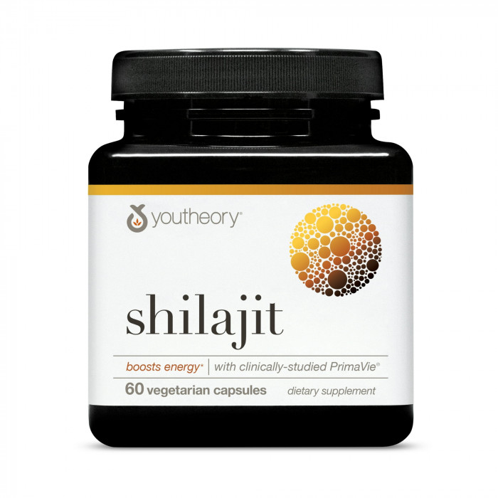 Youtheory Shilajit 500 mg, Pure Himalayan Superfood, 60 Vegetarian Capsules | USA