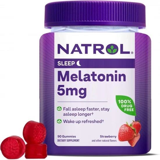Natrol Melatonin 5mg Sleep Aid 90pcs Strawberry Gummies