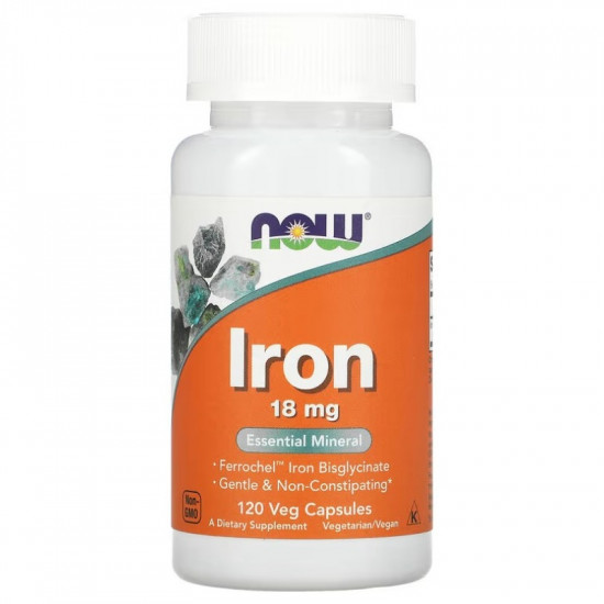 Now Iron 18mg 120 Veg Capsules