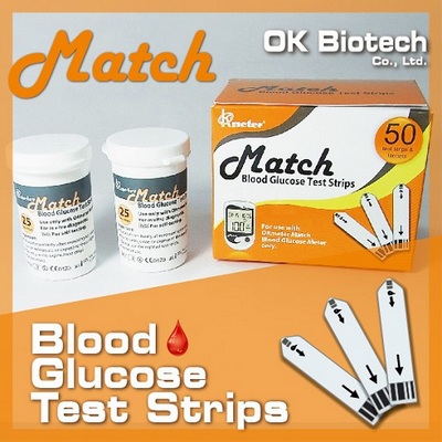 OKmeter Match Blood Glucose Test Strips - 50pcs Strips