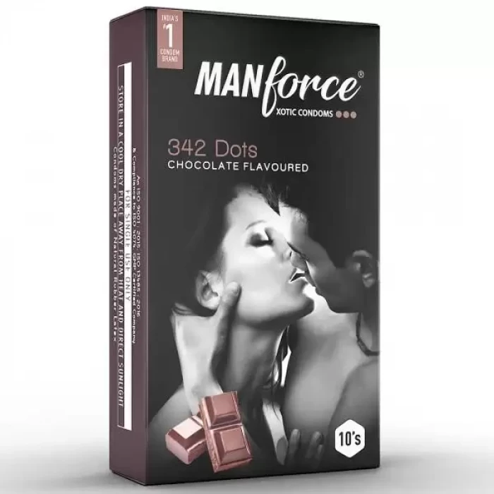 Manforce 342 Dots Xotic Chocolate Flavored Condoms 10pcs
