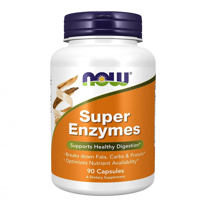 NOW Supplements, Super Enzymes, Formulated with Bromelain, Ox Bile, Pancreatin and Papain, Super Enzymes,90 Capsules, USA