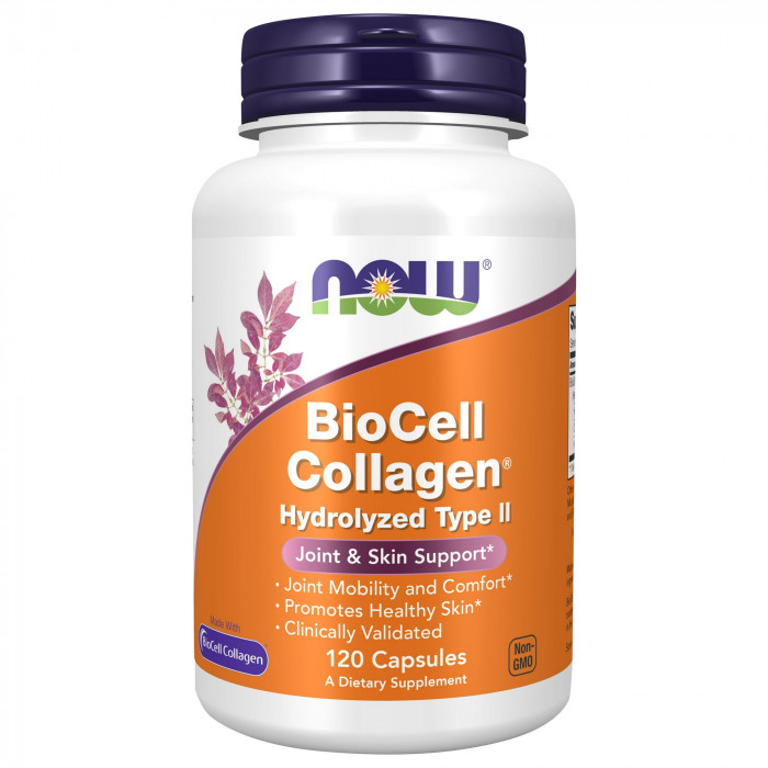 NOW Foods BioCell Collagen Hydrolyzed Type II, 120 Capsules | USA Made