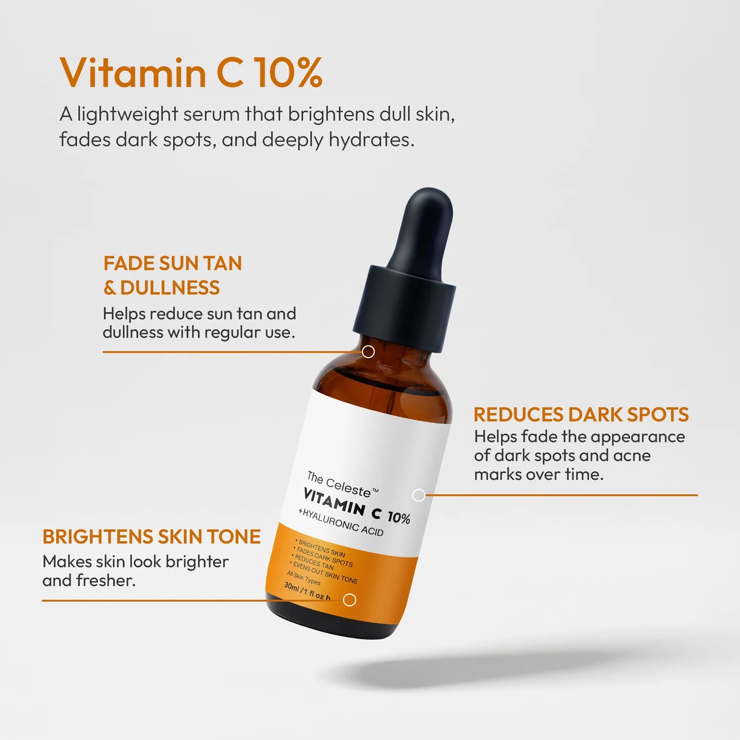 The Celeste Vitamin C 10%+Hyaluronic Acid Serum 30ml - Buy Online in Bangladesh | ePharma