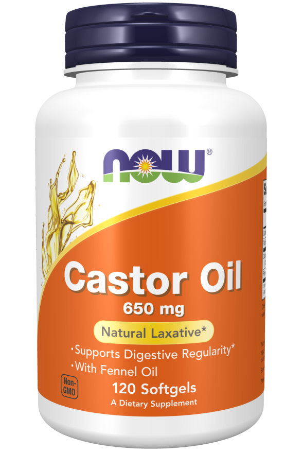 Now Castor Oil 650mg Natural Laxative with Fennel Oil, Supports Digestive Regularity, 120 Capsules - Buy Online in Bangladesh | ePharma