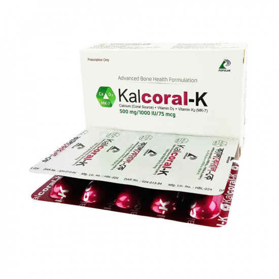 Kalcoral K Tablet | 75mcg+500mg+1000IU