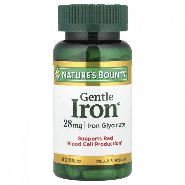 Nature's Bounty Gentle Iron 28 mg, 90 Capsules | USA