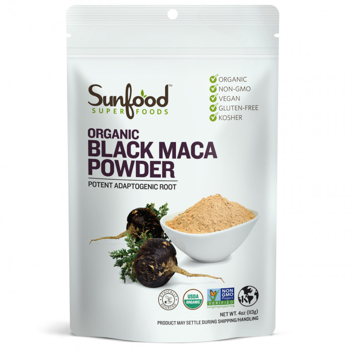 Sunfood Superfoods Organic Black Maca Powder, 113 g | USA