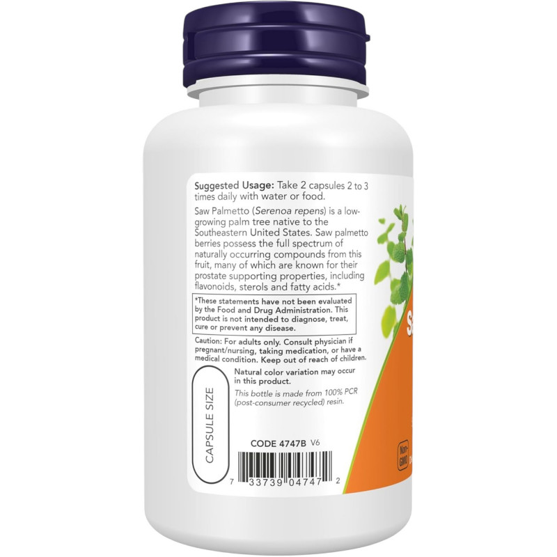 NOW Foods Supplements, Saw Palmetto Berries 550 mg 100 Veg Capsules | USA - Buy Online in Bangladesh | ePharma