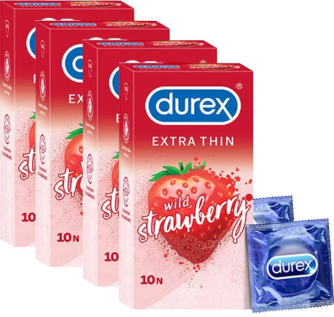 Durex Extra Thin Wild Strawberry Condom 10pcs - Buy Online in Bangladesh | ePharma