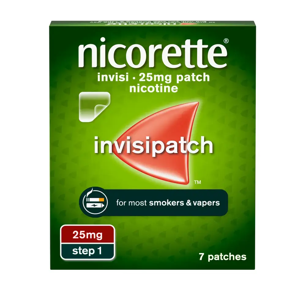 Nicorette InvisiPatch, Step 1, 25mg, 7 Patches For most Smokers & Vapors - Buy Online in Bangladesh | ePharma