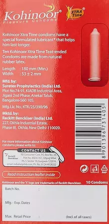 Kohinoor Xtra Time Condom 10's Pack - Buy Online in Bangladesh | ePharma