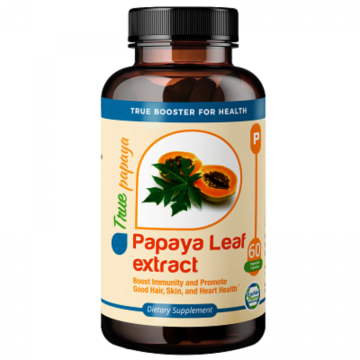 Truemed Papaya Leaf Extract 500mg, 60 Caps, USA