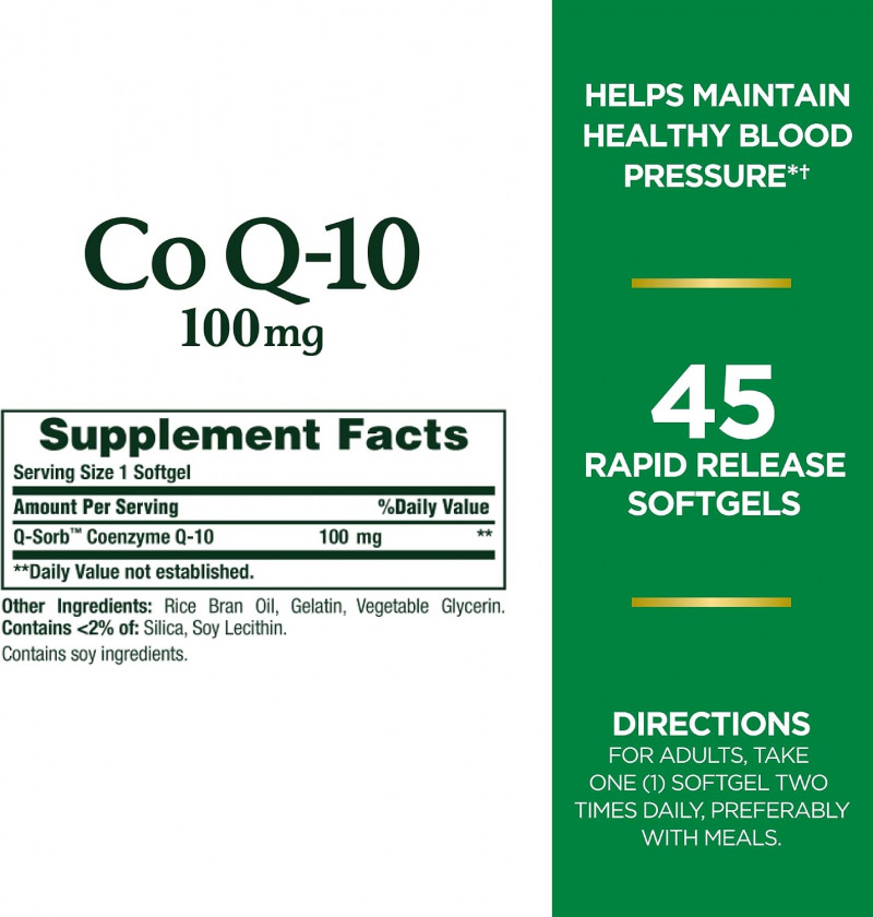 Nature's Bounty CoQ10 100mg for Heart Health Support 45 Softgels | USA - Buy Online in Bangladesh | ePharma