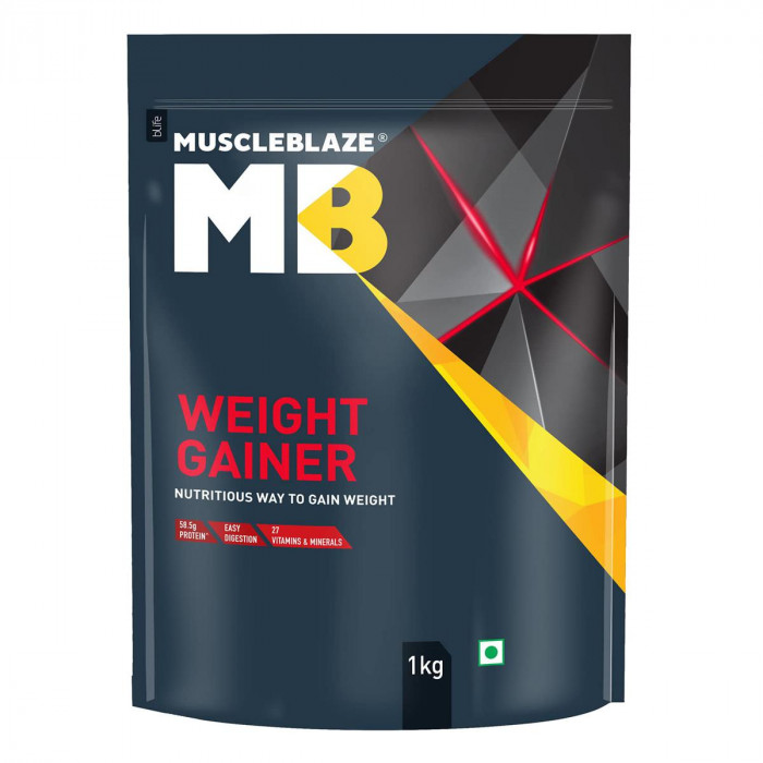 MuscleBlaze Weight Gainer Powder with Added Digezyme (Chocolate, Pack of 1 kg / 2.2 lb)