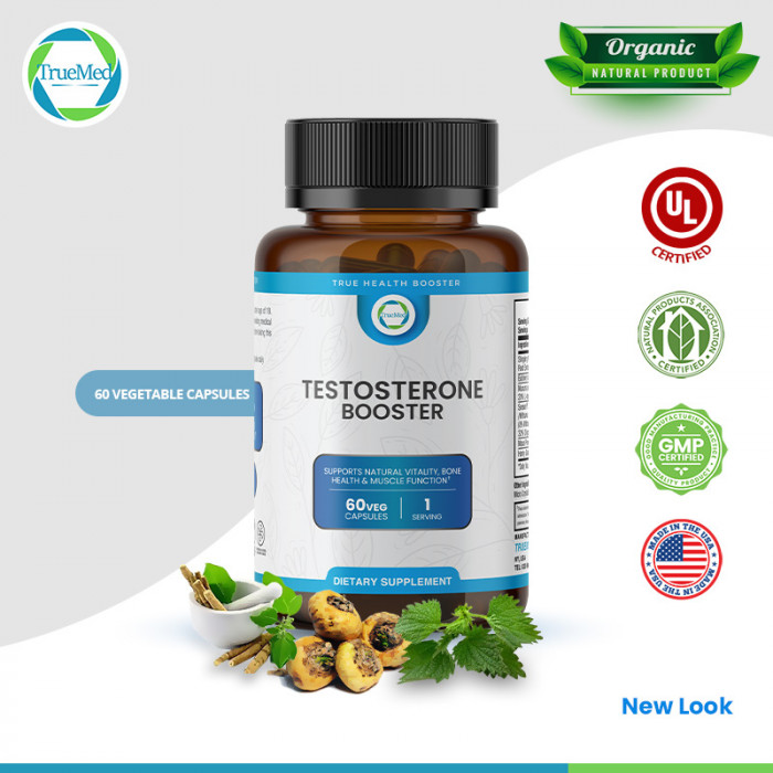 TrueMed Testosterone Booster - Men's Performance Builder, 60 Capsules | USA