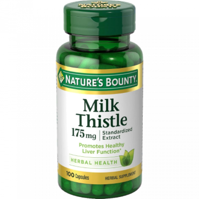 Milk Thistle by Nature's Bounty, Herbal Health Supplement, Supports Liver Health, 175mg, 100 Capsules, Country of Origin: USA