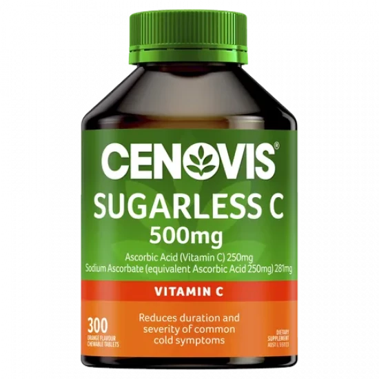 Cenovis Sugarless Vitamin C 500mg Chewable Tablets | Orange Flavor | 160pcs