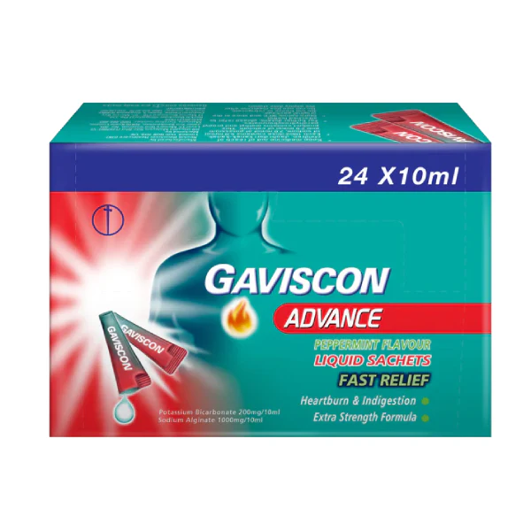Gaviscon Advance Peppermint Liquid Sachets 24'sX10ml - Buy Online in Bangladesh | ePharma
