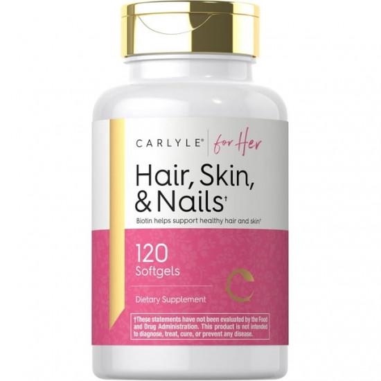 Carlyle Biotin & Collagen Hair, Skin & Nails Supplement, 120 Softgels | USA Made
