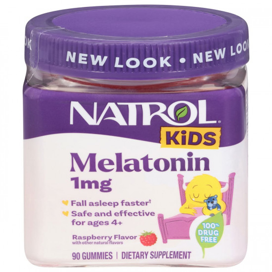 Natrol Kids Sleep Melatonin 1mg 90 Gummies, Raspberry Flavor