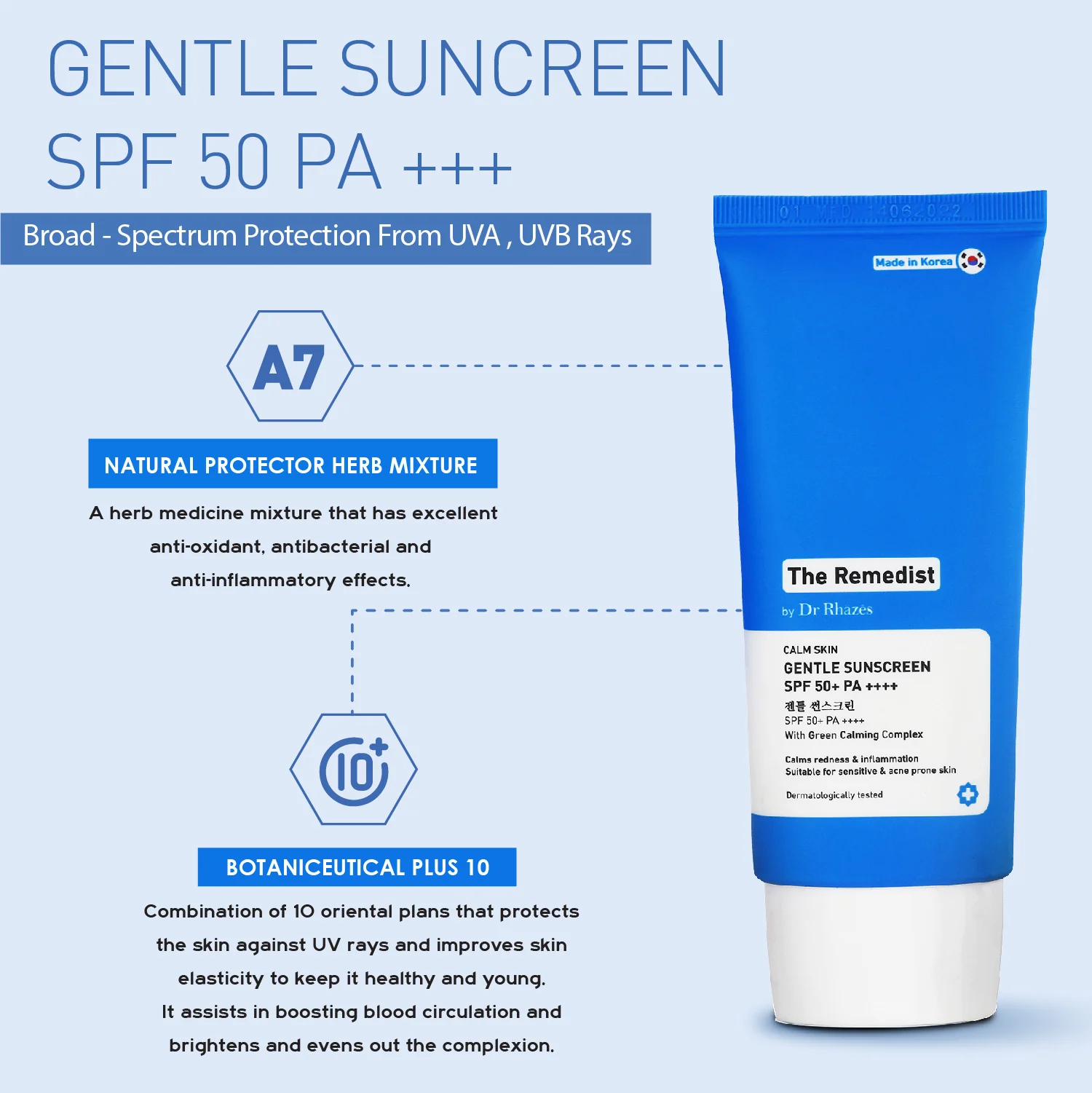 The Remedist by Dr Rhazes Gentle Sunscreen SPF 50+ 50ml - Buy Online in Bangladesh | ePharma