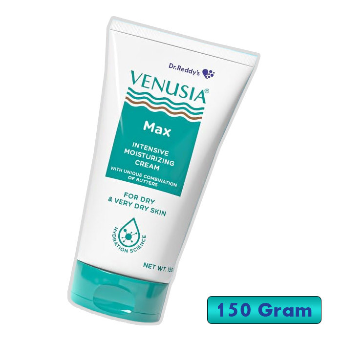 Dr. Reddy's Venusia Max Intensive Moisturizing Cream, For Dry Skin, Repairs & Smoothens Skin, 150 GM, Made By India