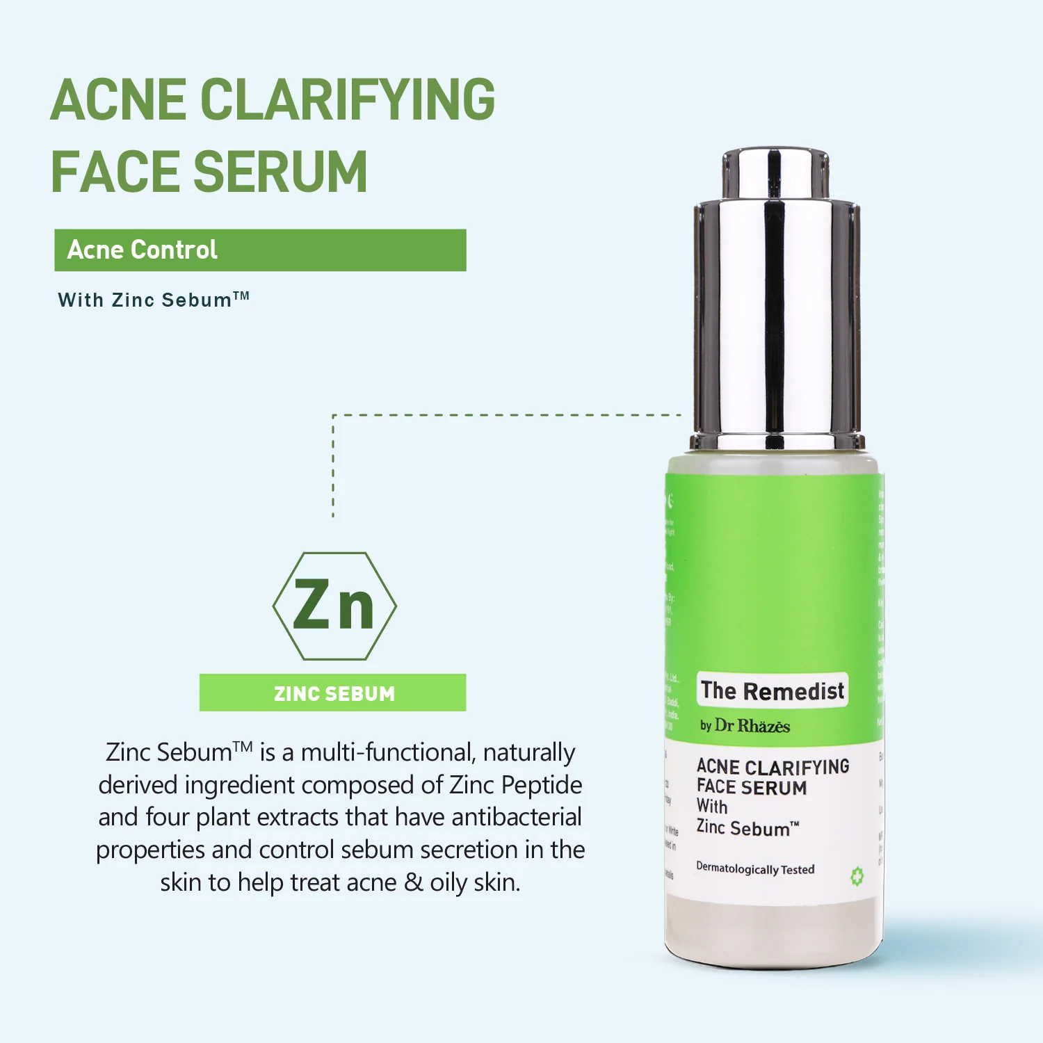 The Remedist by Dr Rhazes Acne Clarifying Face Serum with Zinc Sebum - Buy Online in Bangladesh | ePharma