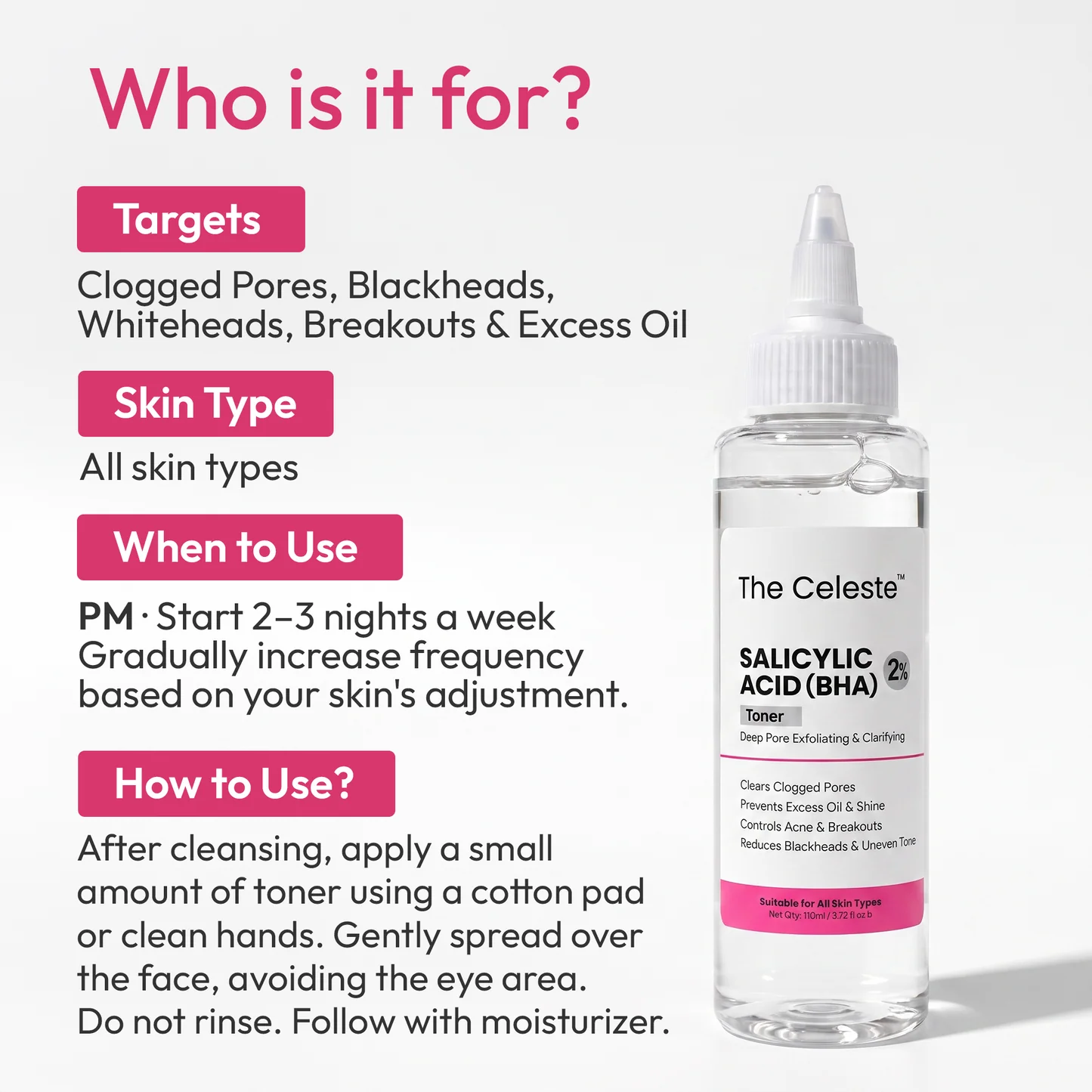 The Celeste 2% Salicylic Acid (BHA) Toner 110ml - Buy Online in Bangladesh | ePharma