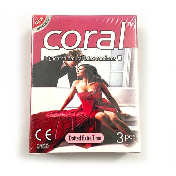 Coral Condom Dotted Extra Time 1 Packet