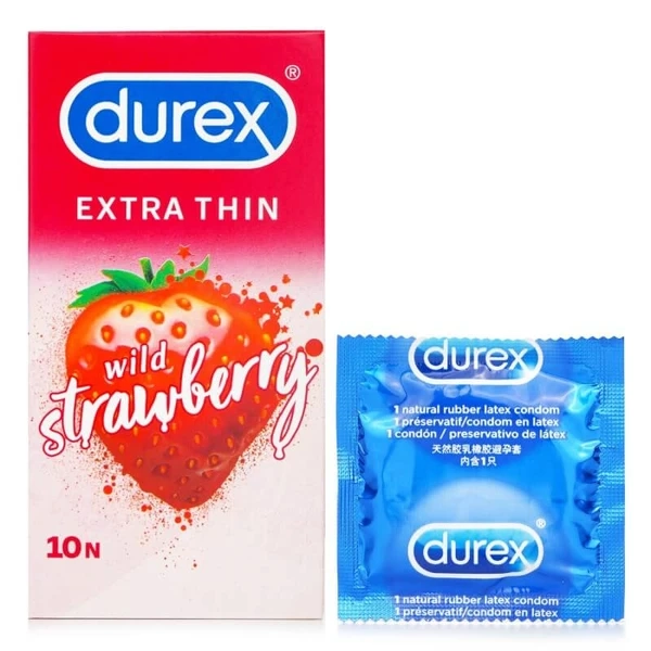 Durex Extra Thin Wild Strawberry Condom 10pcs - Buy Online in Bangladesh | ePharma