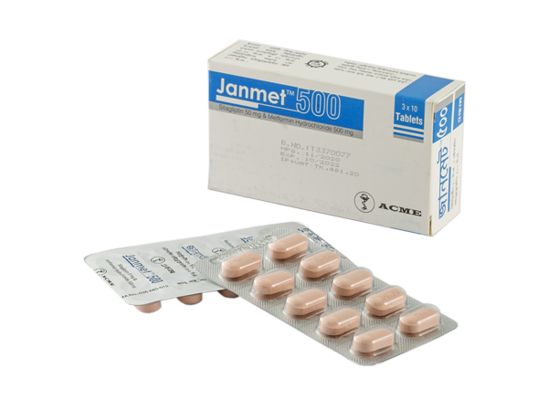 Janmet 500mg Tablet 1 Strip - Buy Online in Bangladesh | ePharma