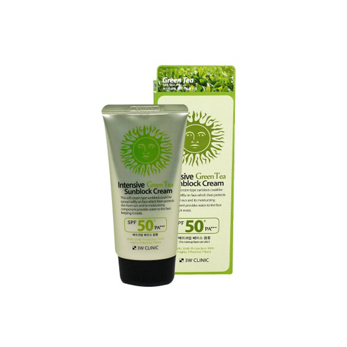 3W Clinic Intensive Green Tea Sunblock Cream SPF 50+ PA+++ 70ml - Buy Online in Bangladesh | ePharma