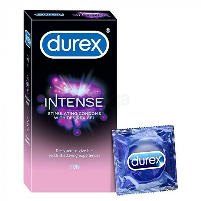 Durex Intense Stimulating Condom with Desirex Gel, 10pcs Condom