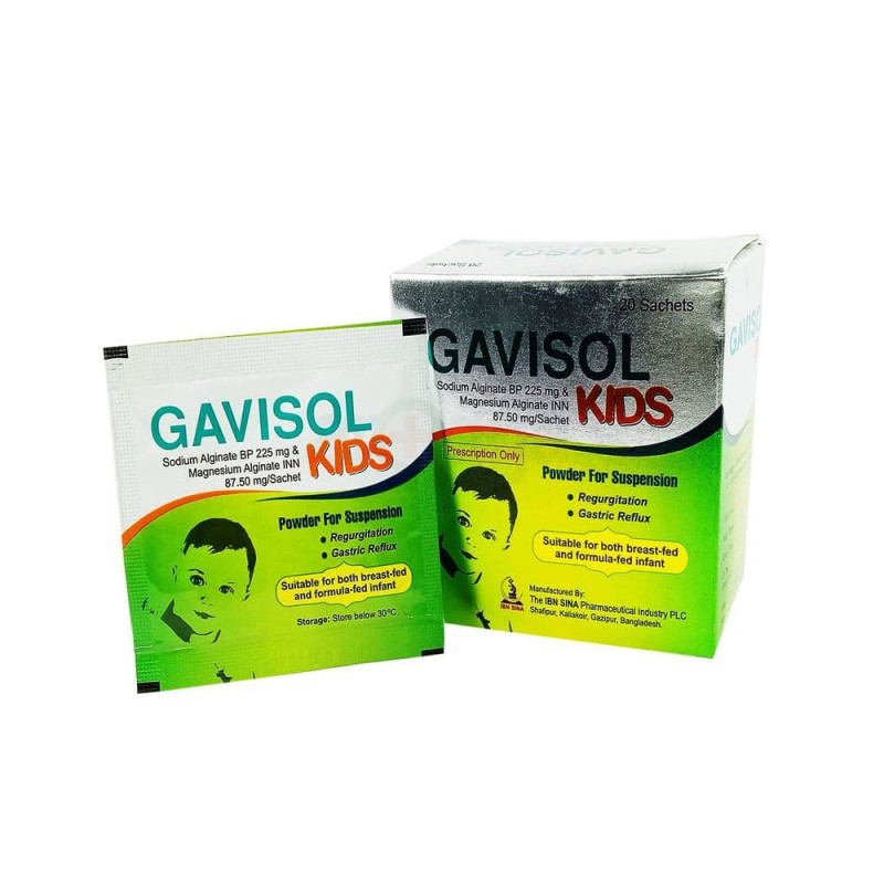 Gavisol 225mg+87.50mg Kids Powder | 20 Sachets - Buy Online in Bangladesh | ePharma