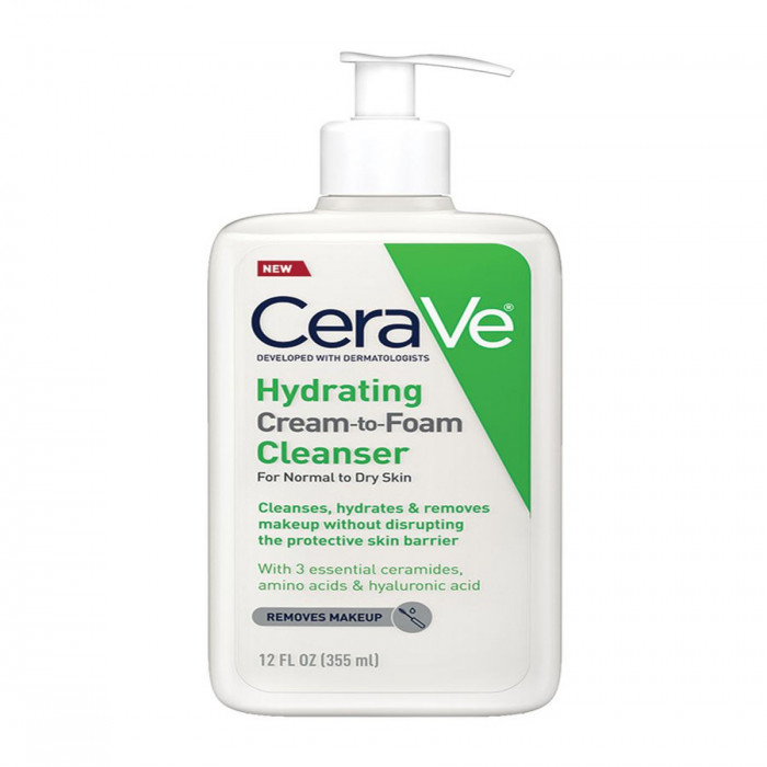 Cerave Hydrating Cream to Foam Cleanser For Normal to Dry Skin 355ml