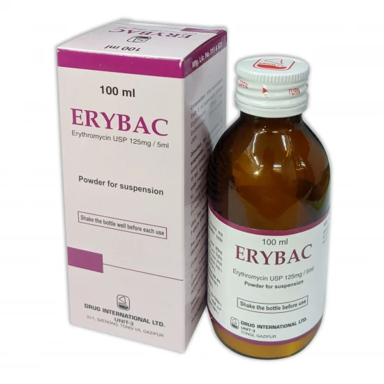 Erybac 125mg/5ml Suspension | 100ml Bottle